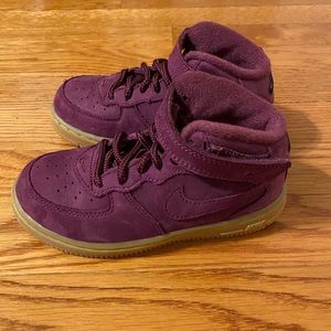 NWOT- Nike Kids Air Force One Sneakers 10C- Purple